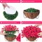Artificial Hanging Morning Glory Flowers in Basket – UV Resistant Faux Silk for Outdoor & Home Decor (Hot Pink)